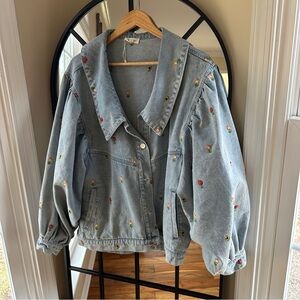 Floral Oversized Denim Jacket